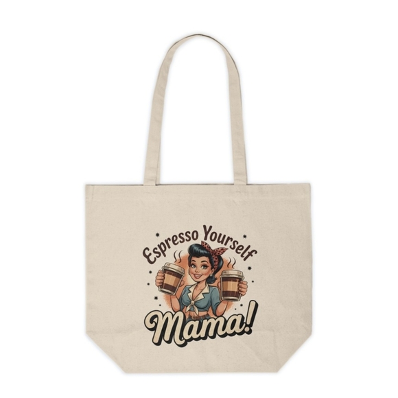 Handmade Handbags - Espresso Yourself Mama Custom Canvas Tote Bag